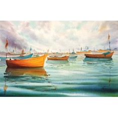 Shaima Umer, 15 x 21 Inches, Watercolor on Paper, Seascape Painting, AC-SHA-083